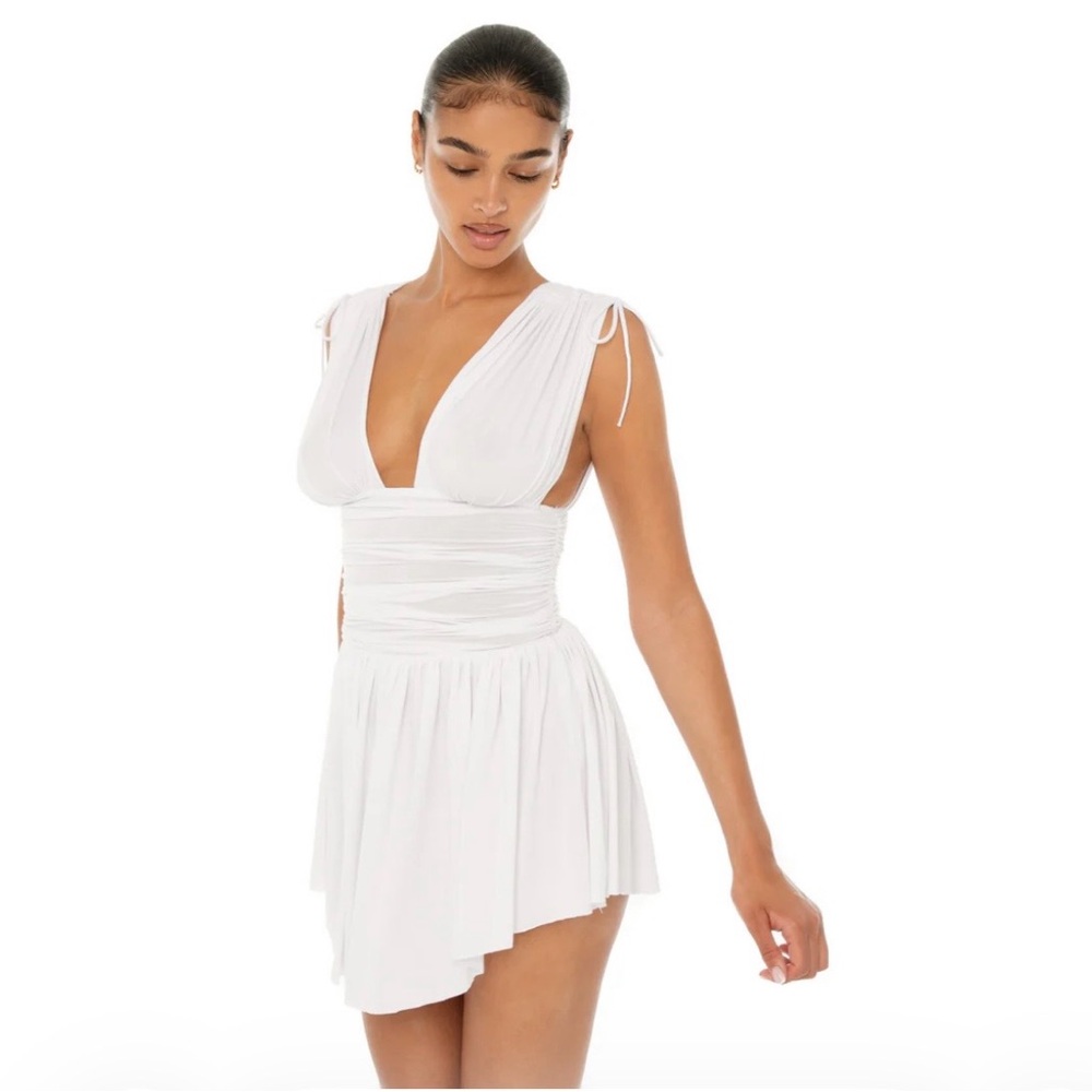 ARE YOU AM I White Taela Mini Dress